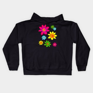 colorful flowers, bloom, blooming, blossoms, petal Kids Hoodie